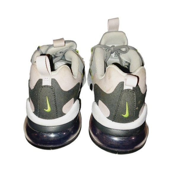 Nike Air Max 270 React (GS) Big Kids' Shoes Particle Grey-Iced Lilac-Lemon Venom - Picture 2 of 8